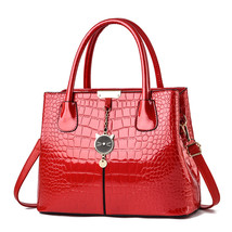   Bright Leather Large Capacity Shoulder Hand Women&#39;s Bag  - £30.47 GBP
