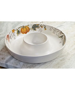 Bee &amp; Willow Ceramic Thanksgiving Autumn Fall Chips &amp; Dip Serving Party ... - €76,69 EUR