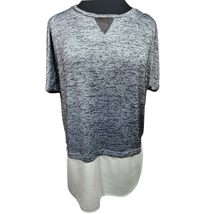 Gray and Cream Short Sleeve Blouse Size XL  - £19.73 GBP