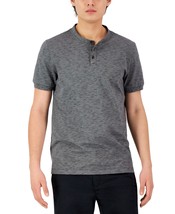 Alfani Men&#39;s Short-Sleeve Blurred Feeder Stripe Henley T-Shirt Grey/Blac... - $13.99