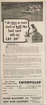 1955 Print Ad Caterpillar CAT Diesel D4 Tractors Peoria,Illinois Half Fuel Cost - £13.41 GBP