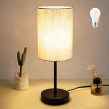 Small Table Lamp For Bedroom, Bedside Lamps For Nightstand With Wire Switch, Min - £20.39 GBP