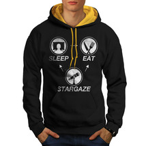 Wellcoda Astronomy Science Mens Contrast Hoodie, Stargazing Casual Jumper - £31.46 GBP