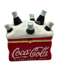 Coca-Cola Ceramic Trinket Box Shaped Like Cooler With Bottles - €12,45 EUR
