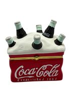 Coca-Cola Ceramic Trinket Box Shaped Like Cooler With Bottles - €12,34 EUR