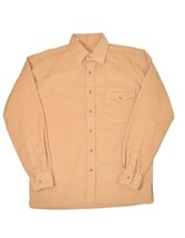 Vintage Brooks Brothers Corduroy Shirt Mens M Yellow Long Sleeve Button Up 70s - £37.01 GBP