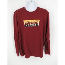 Levi&#39;s Men&#39;s Long Sleeve Burgundy Graphic Tee XL New With Tags - £18.99 GBP