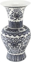 Vase Twisted Lotus Flower Baluster Blue White Colors May Vary Variable Handmade - £124.91 GBP