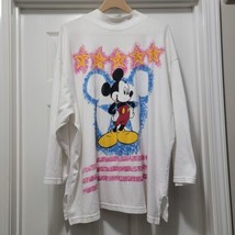 VTG Disney Unlimited Mickey Mouse Puffy Paint Stars Long Sleeve Shirt Womens 4X - £22.85 GBP