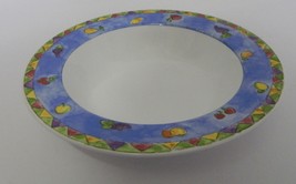 Sango Sangria Sue Zipkin Designer Rim Soup Bowl Blueberries Fruit #3705 Blue - £11.83 GBP