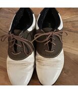 Vintage Niblick men’s White &amp; Brown Leather Golf Shoes with Laces - $34.86 CAD