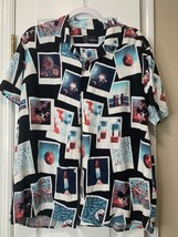 Men’s Original Use Button Up Short Sleeve Size L July 4th Balloon Print USA - $9.95