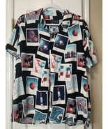 Men’s Original Use Button Up Short Sleeve Size L July 4th Balloon Print USA - $13.60 CAD