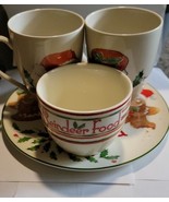 Lenox Christmas China, Mr. And Mrs. Mugs, Cookie Plate, & Reindeer Food Bowl - $74.98