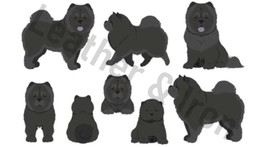 New Chow Chow Black Dog Illustration Pattern Design Checkbook Cover - £7.95 GBP