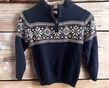 Gymboree Fair Isle Cardigan Knit sweater size M(7-8) Youth Navy blue whi... - $17.81