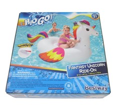 Unicorn Ride On Pool Float Water Blow Up Swim H20Go! White Fantasy Boxed Bestway - £8.69 GBP