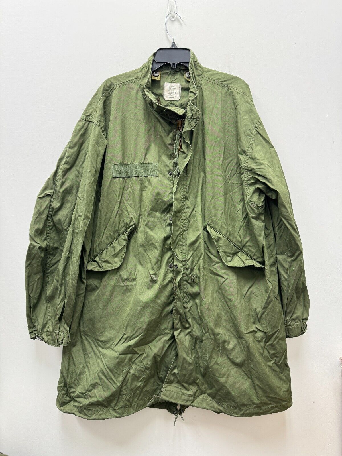 VINTAGE 1973 VIETNAM WAR ERA US ARMY M-65 FISHTAIL PARKA - LARGGE REGULAR - $280.50