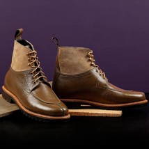 Handmade Mens ankle boots with its unique design  Men Brown High Ankle Boot - $179.99