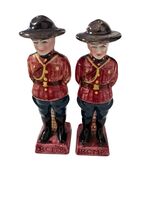 Vintage RCMP Mountie Salt and Pepper Shakers Japan Cork Stoppers - $25.20