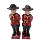 Vintage RCMP Mountie Salt and Pepper Shakers Japan Cork Stoppers - $25.20