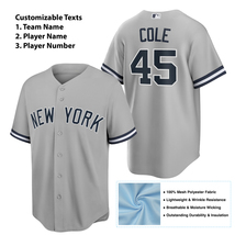 New York Yankees Gray Away Replica Custom Jersey, Personalized Name Number - £31.38 GBP+