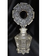 Vintage Imperial Glass Pressed Clear Glass Perfume Bottle with Stopper - $110.00