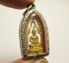 Beautiful Lord Buddha Niruntarai Thai Amulet Strong Protection Win Lucky Pendant - £43.15 GBP