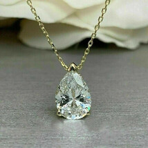 Lab Grown 1.50 Cts Certified Diamond Solitaire Pendant Necklace 14k Yell... - €738,16 EUR