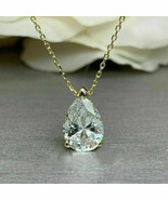 Lab Grown 1.50 Cts Certified Diamond Solitaire Pendant Necklace 14k Yell... - €738,16 EUR