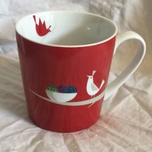 Starbucks  Coffee Mug Cup Bird Partridge Ornaments 2011 Christmas Red Large - £11.33 GBP