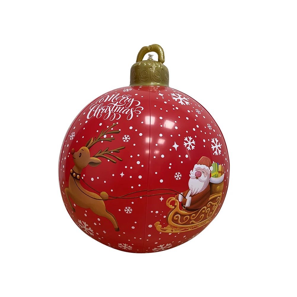 60CM Outdoor Christmas Inflatable Decorated Ball Made PVC Giant No Light Large B - £62.10 GBP