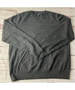 Apt 9 V Neck Sweater Mens XL Long Sleeve Merino Wool Blend Lightweight Gray - $11.58