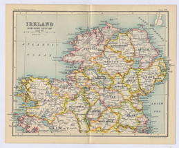 1912 Antique Map Of Northern Ireland / Belfast Londonderry / Verso Dublin Map - £22.73 GBP