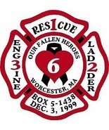 Firefighter Worcester 6 Memorial Decal - MALTESE CROSS in Variety of Sizes! - £3.88 GBP+