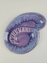 Mid-Century Royal Haeger USA Footed Purple Ceramic Ashtray Atomic Era # 153 - £54.80 GBP