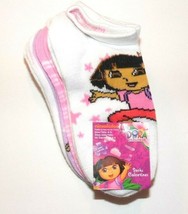 Dora The Explorer 5pk Ankle Socks Pink White Purple  Size 6-8 NWT - $7.24