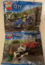 Lego City Fire Car Firefighter And Blue Car Minifigure 30347 / 30349 - £5.97 GBP