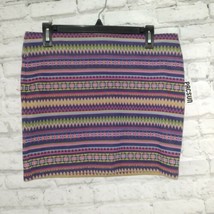 Nollie Skirt Womens Large Purple Striped Aztec Stretch Mini Pull On PacSun - £15.97 GBP