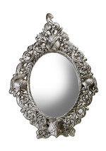 Zeckos 16 Inch Pewter Finish Shield Design Table Top Mirror - £81.11 GBP