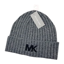 Nwt Michael Kors Msrp $44.99 Authentic Mens One Size Gray Ribbed Knit B EAN Ie Hat - £19.69 GBP