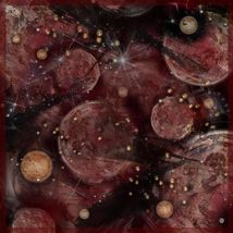 Moody Meteor Square Silk Scarf: Zodiac Clouds, Moon, Stars. Wrap, Shawl,... - £95.92 GBP