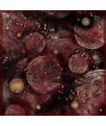 Moody Meteor Square Silk Scarf: Zodiac Clouds, Moon, Stars. Wrap, Shawl,... - $120.00