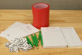 DIce Game Lot BUNCO Set Southern Living Home Instructions Score Pad Cup &amp; Dice - £11.86 GBP