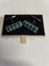 Burberry Striped Cufflinks Bright Forest Green  - £85.59 GBP