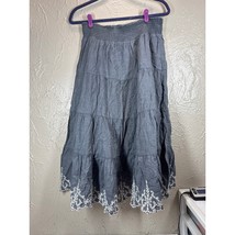 Style &amp; Co Blue Maxi Skirt Peasant Eyelets Embroider Flowy Elastic Waist... - $512.19 MXN