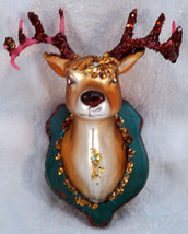Katherine&#39;s Collection Reindeer Bust Ornament Wall Trophy Mount - £20.78 GBP