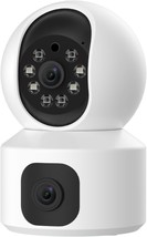 Dual Lens Indoor Camera Home Security Camera System with Fixed Lens and ... - £44.99 GBP