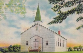 Army Chapel Fort Devens Massachusetts MA Postcard 1949 Battle Creek MI Palms A01 - £2.35 GBP