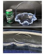 Fenton Glass Bride Basket Raffled Lavender Blue Opalescent Cabbage Rose ... - $661.66 MXN